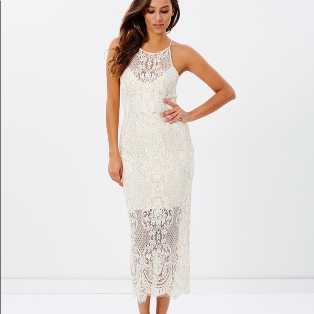 Shona Joy High Neck Midi Dress